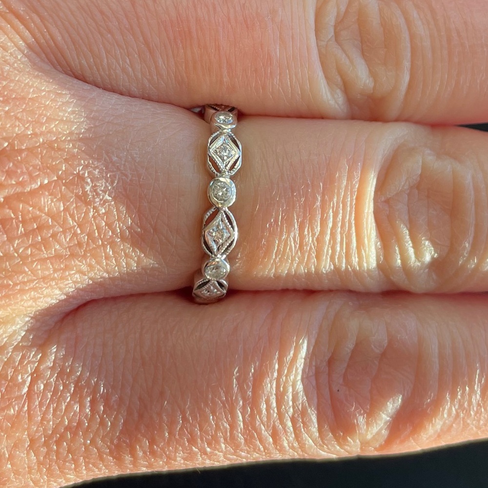 White gold and diamond band